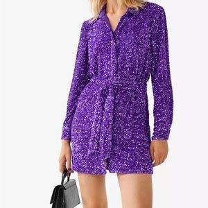 & Other Stories Sequin Shirt Dress